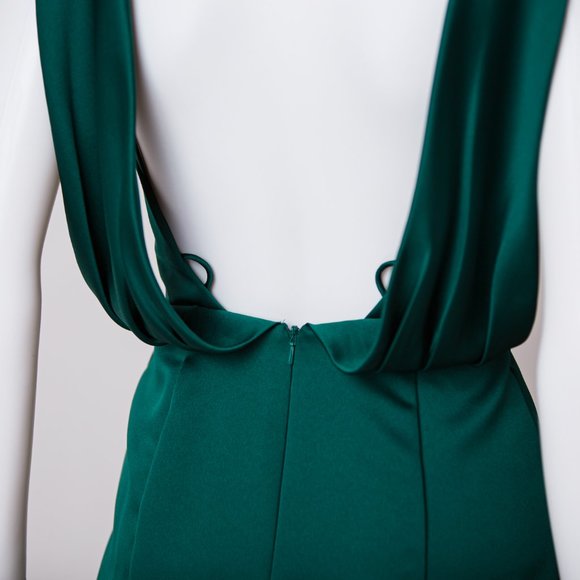 Vera Wang Forest Dark Green Gown - Picture 10 of 11